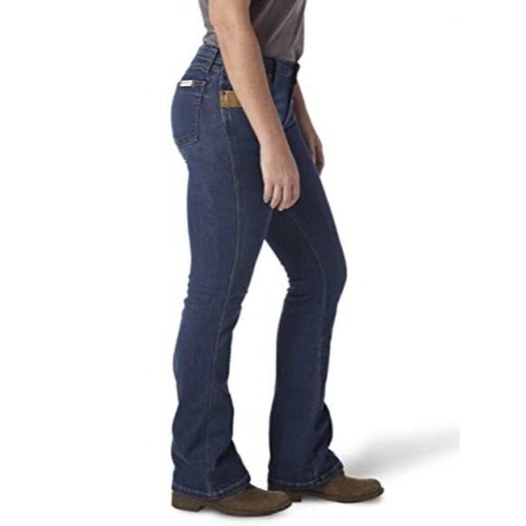 Wrangler RIGGS WORKWEAR Women's 5 Pocket Boot Cut Jean - Light Stone - Picture 1 of 5